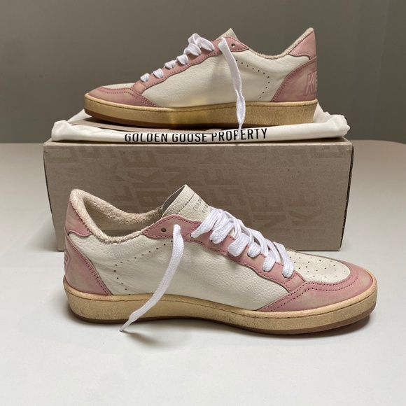 Golden Goose Ball Star Sneaker White Leather/Pink sz 37 New in Box - Picture 5 of 14